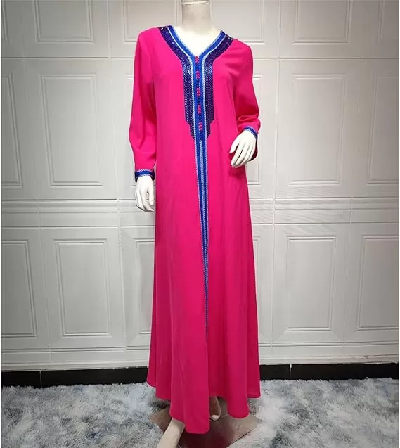 2 pc Luxury Ramadan Muslim Suit Women Eid Islamic Party Jalabiya S S4959023