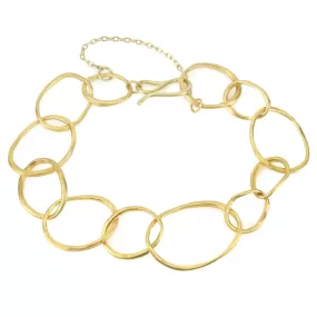 22K Gold Petal Link Bracelet with Safety Chain