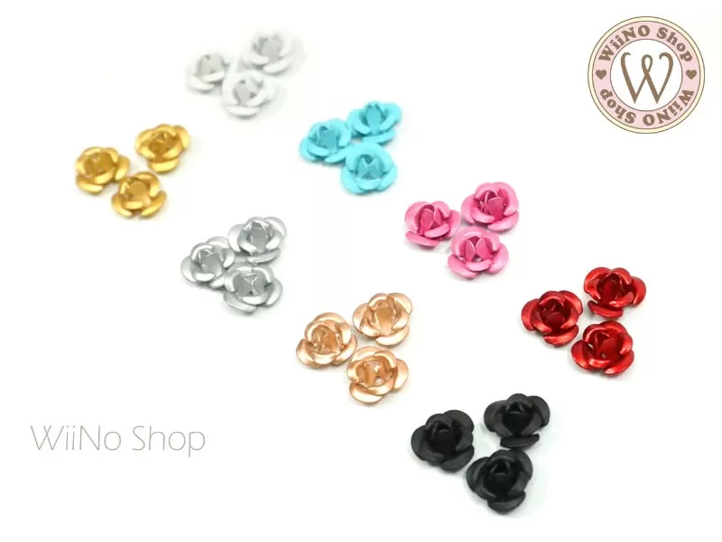 3D Rose Nail Art Metal Decoration - 5 pcs