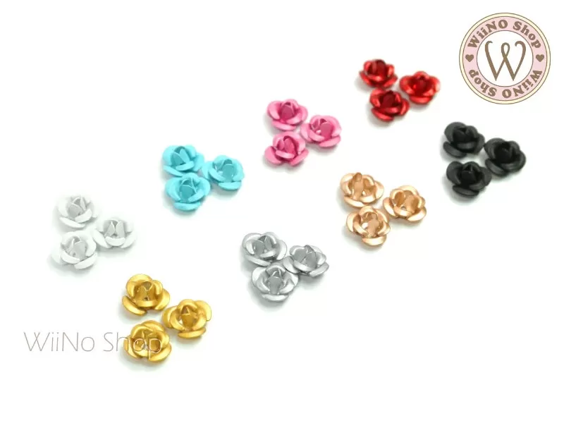 3D Rose Nail Art Metal Decoration - 5 pcs