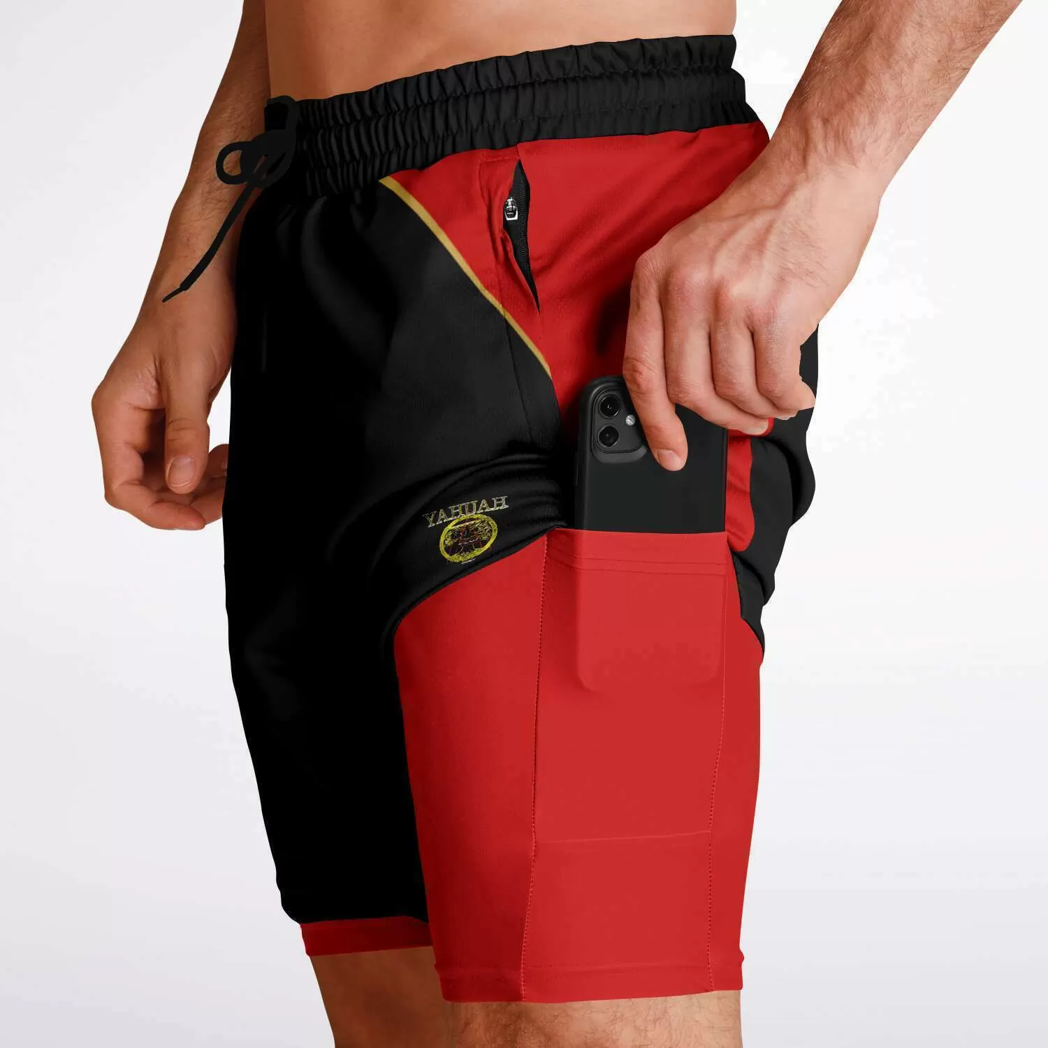 A-Team 01 Red Men's Designer 2-in-1 Shorts