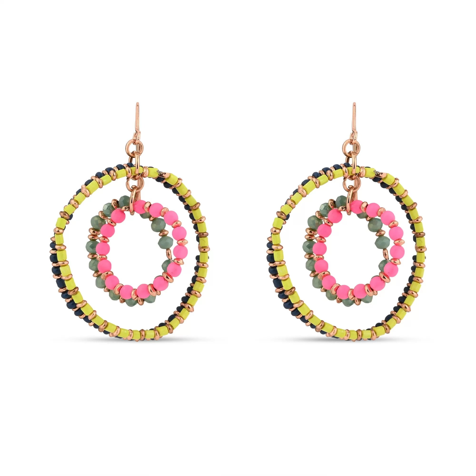 Accessorize London Women's Beaded Hoop Earrings