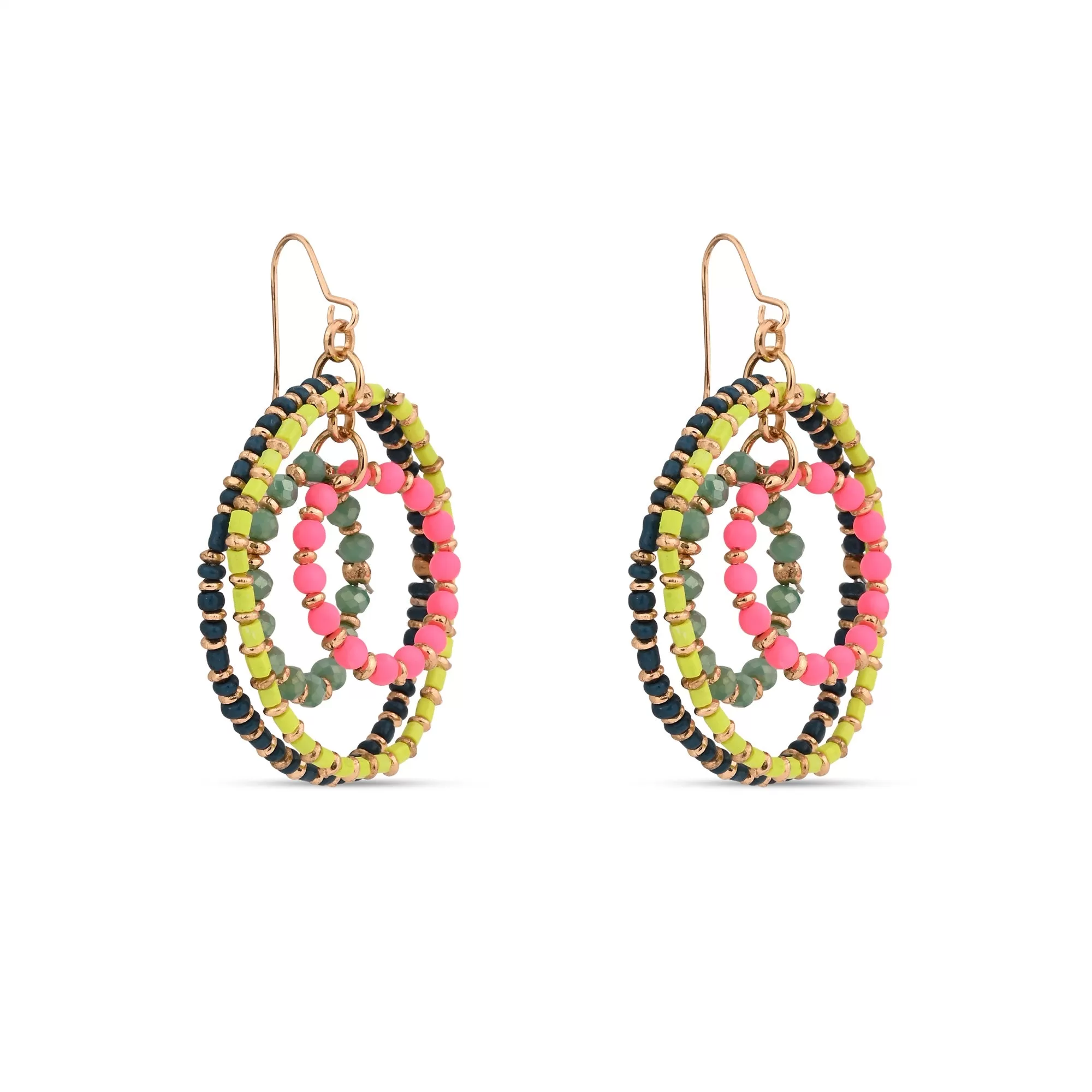 Accessorize London Women's Beaded Hoop Earrings