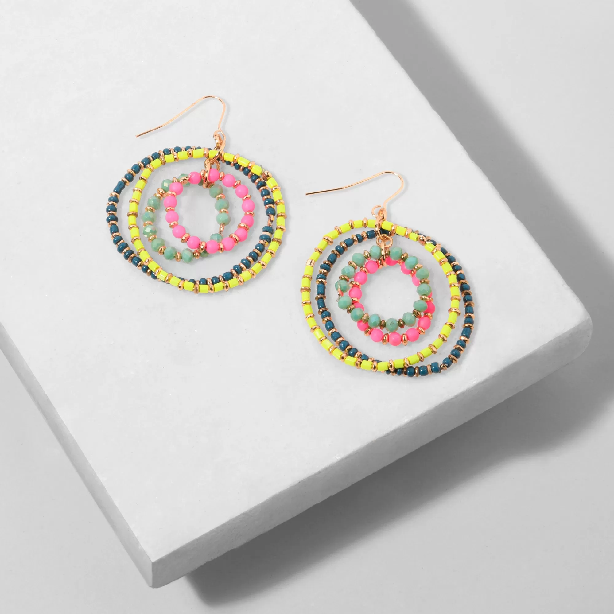 Accessorize London Women's Beaded Hoop Earrings