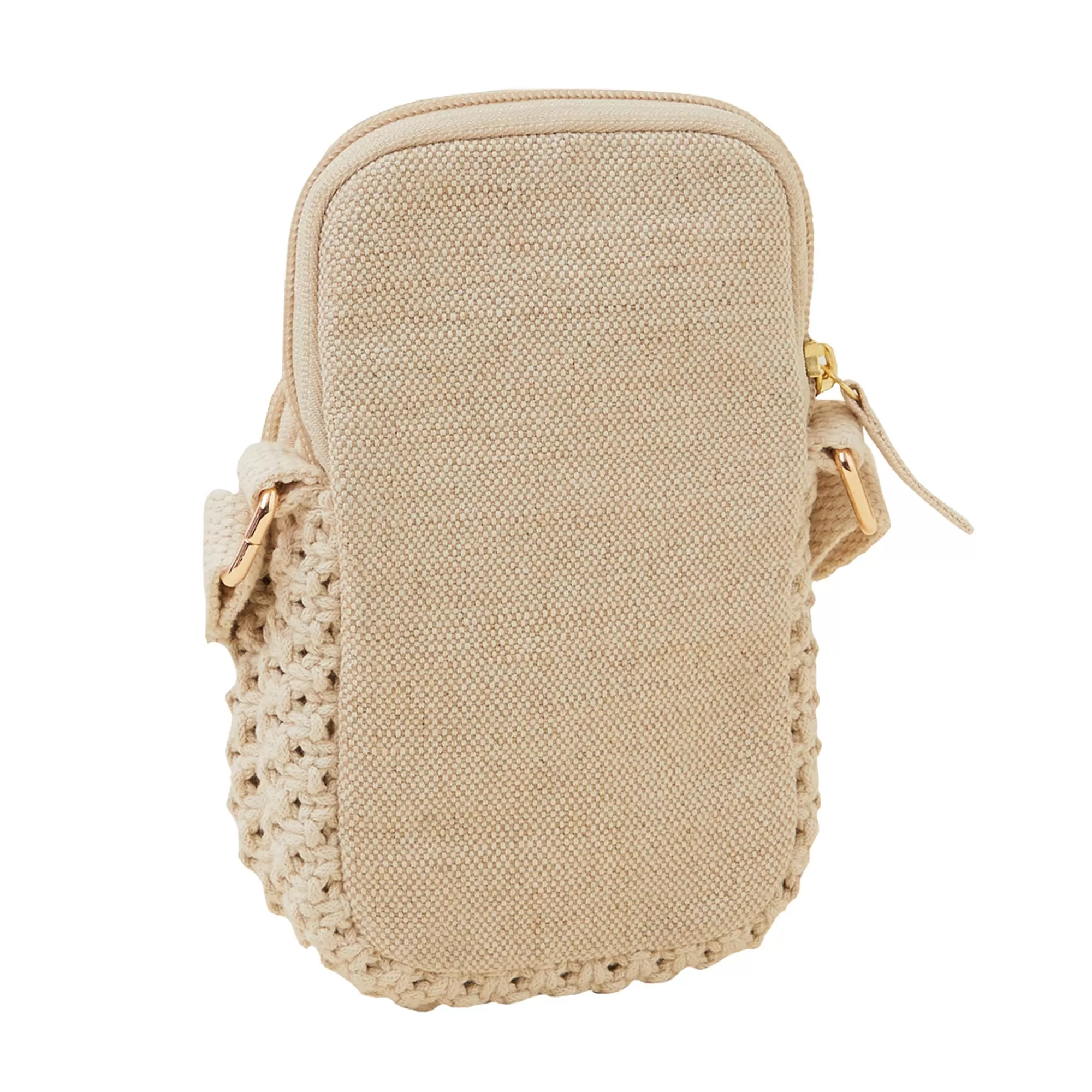 Accessorize London Women's Cream Macrame Phone Bag