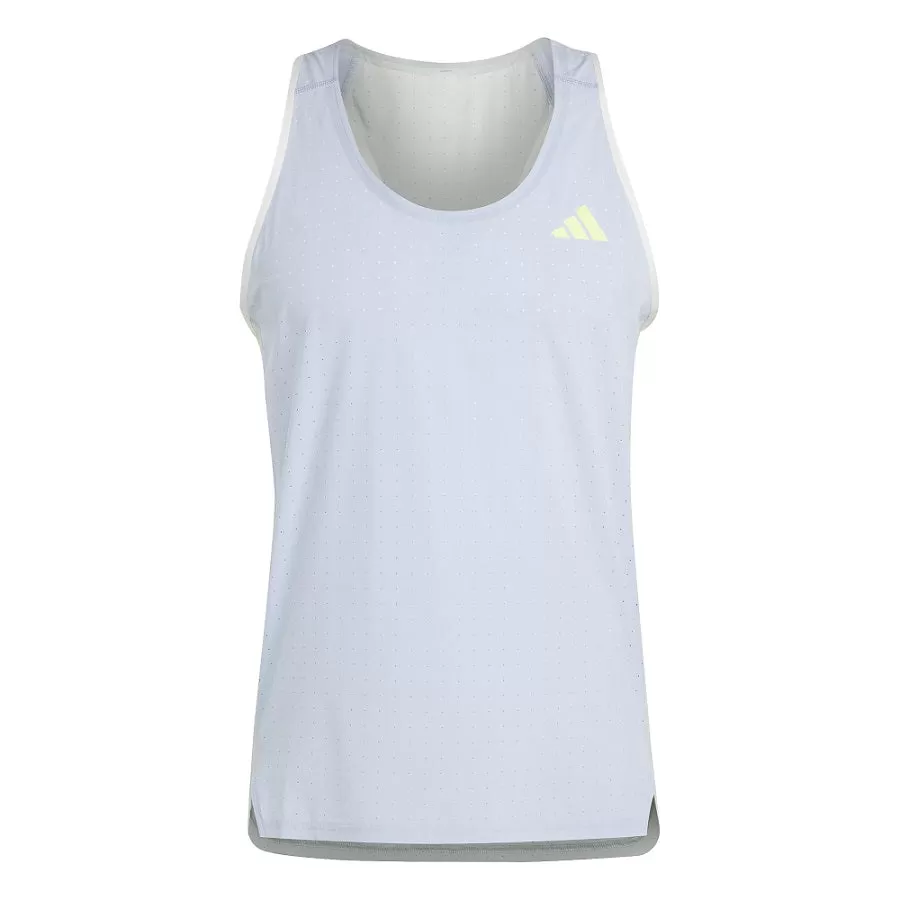 Adidas camiseta tirantes Adizero Singlet Celeste Verde