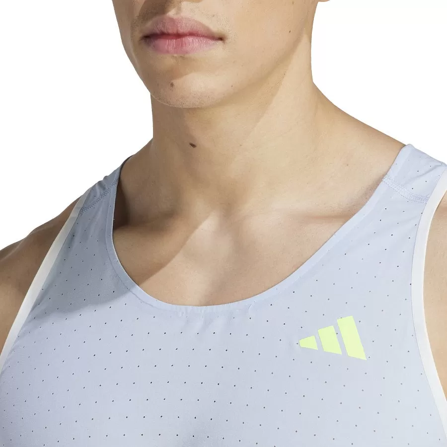 Adidas camiseta tirantes Adizero Singlet Celeste Verde