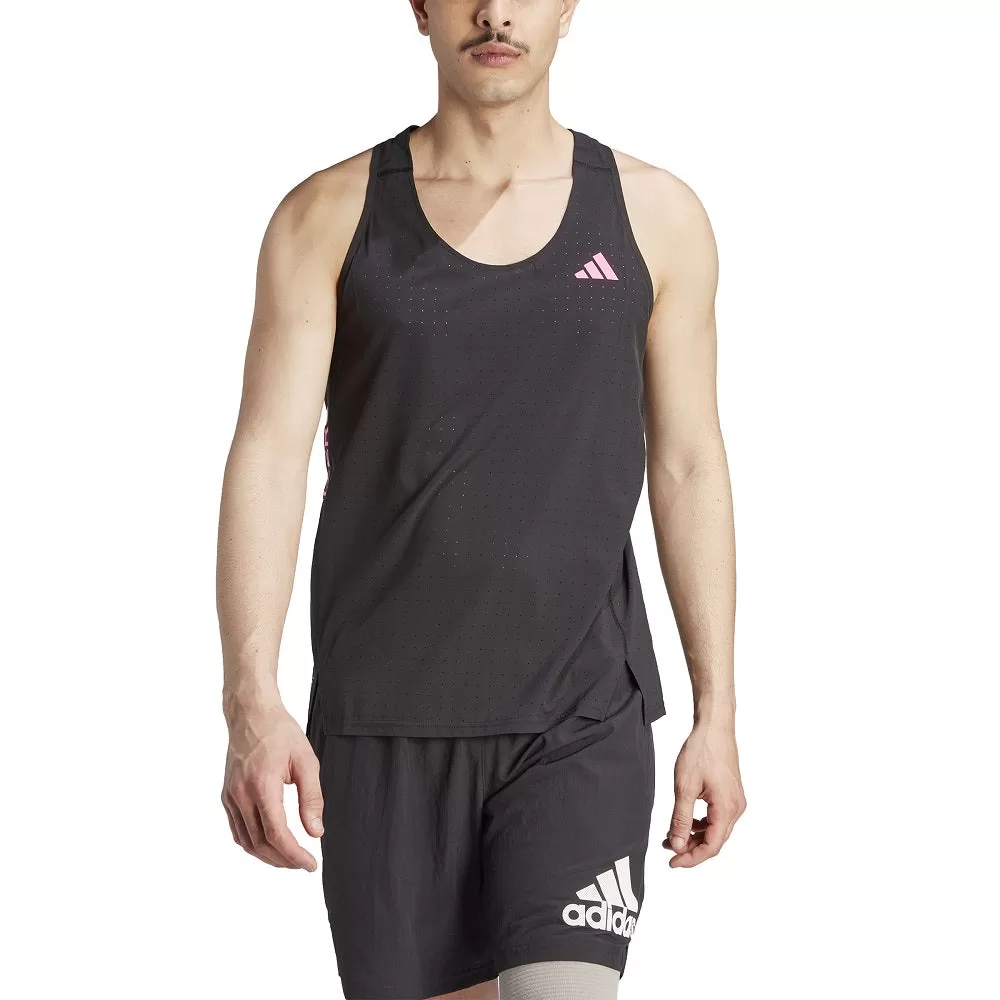 Adidas camiseta tirantes Adizero Singlet Negro Fucsia