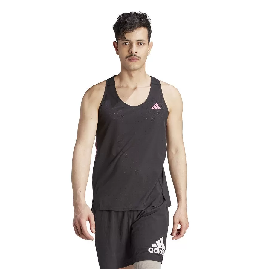 Adidas camiseta tirantes Adizero Singlet Negro Fucsia