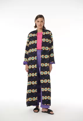 All Over Printed Multicolored Open Abaya