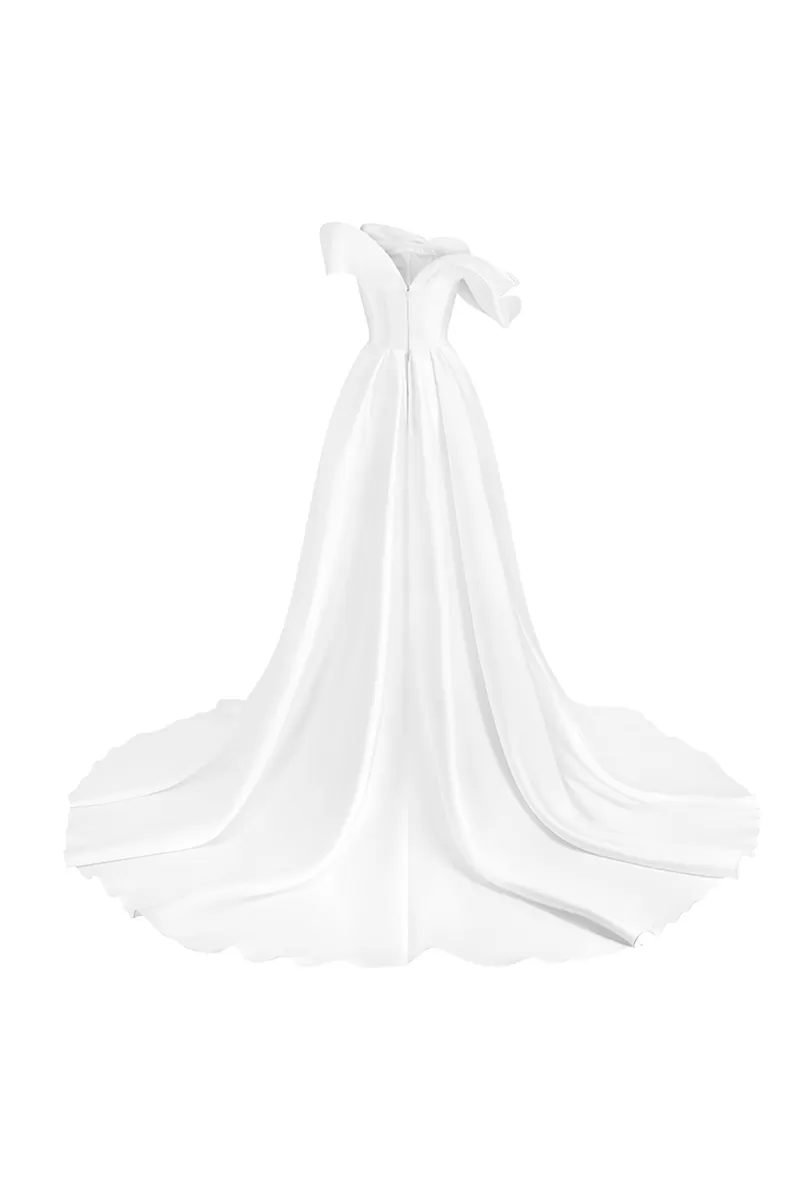 AMANDA SIMPLY WHITE OVER SKIRT GOWN