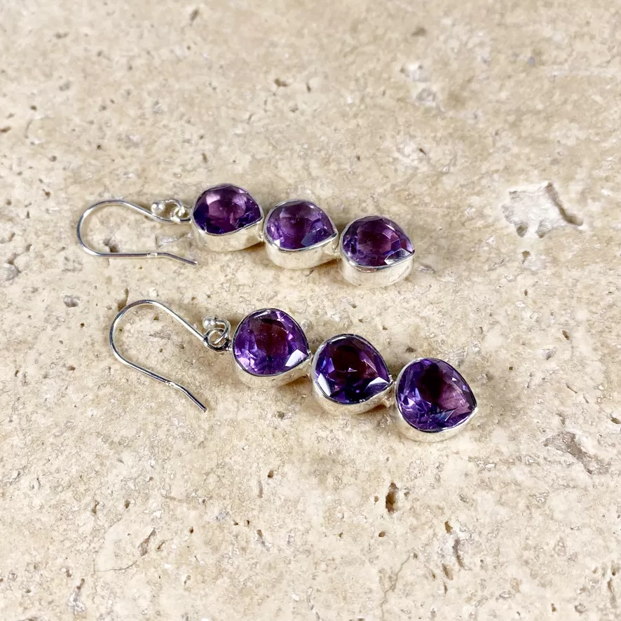 Amethyst Earrings - Grace Trio