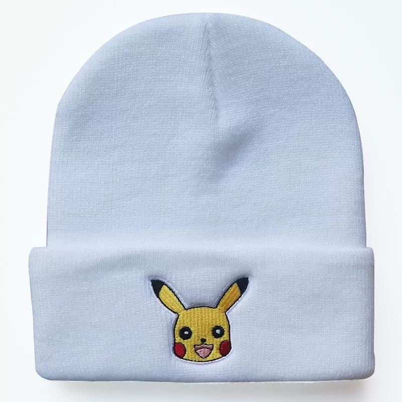 Anime Pokemon Knitted Hat Pikachu Gengar Dolls Pullover Warm Wool Cold Cap Boys Girls Embroidered Hip-Hop Woolen Hat Toys Gifts