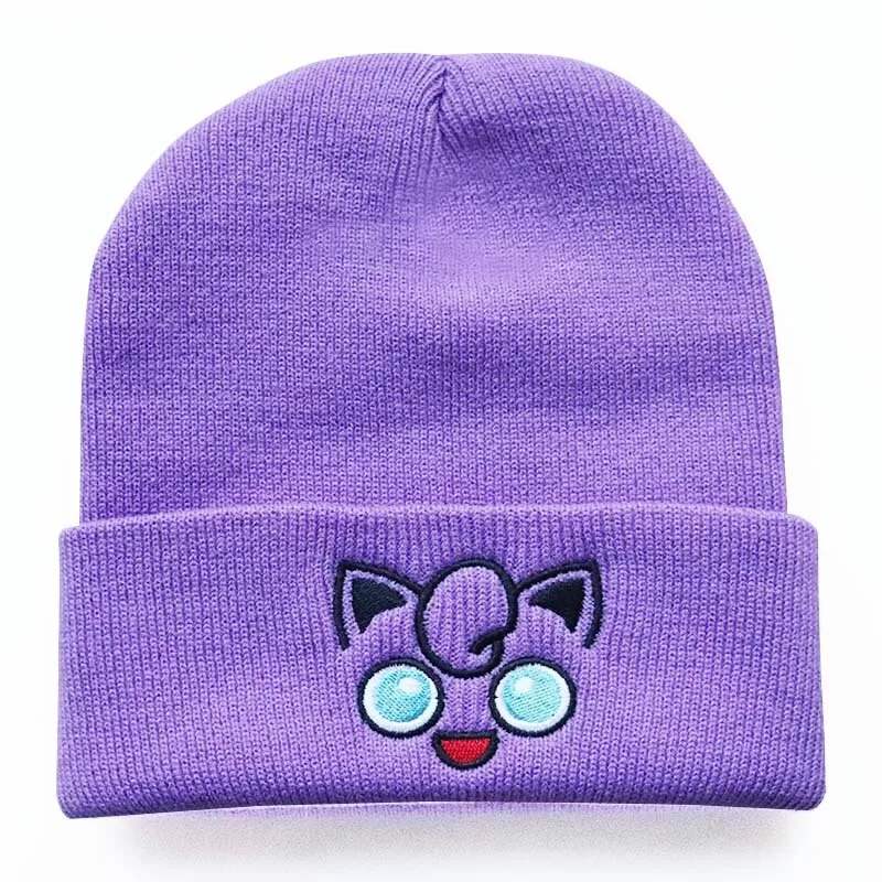 Anime Pokemon Knitted Hat Pikachu Gengar Dolls Pullover Warm Wool Cold Cap Boys Girls Embroidered Hip-Hop Woolen Hat Toys Gifts