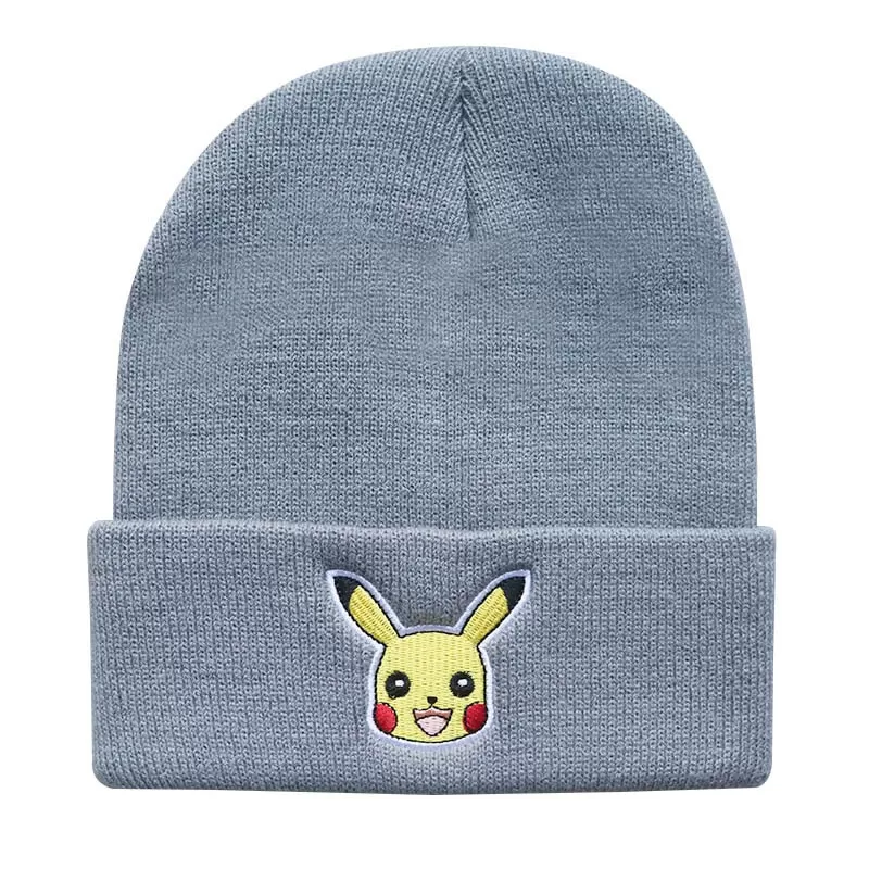 Anime Pokemon Knitted Hat Pikachu Gengar Dolls Pullover Warm Wool Cold Cap Boys Girls Embroidered Hip-Hop Woolen Hat Toys Gifts