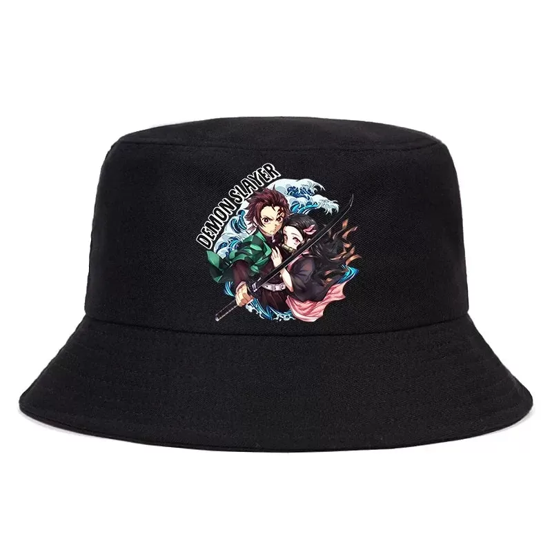 Anime Summer Hat Kamado Nezuko Panama bob bucket hat