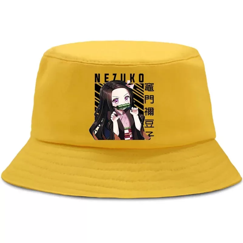 Anime Summer Hat Kamado Nezuko Panama bob bucket hat