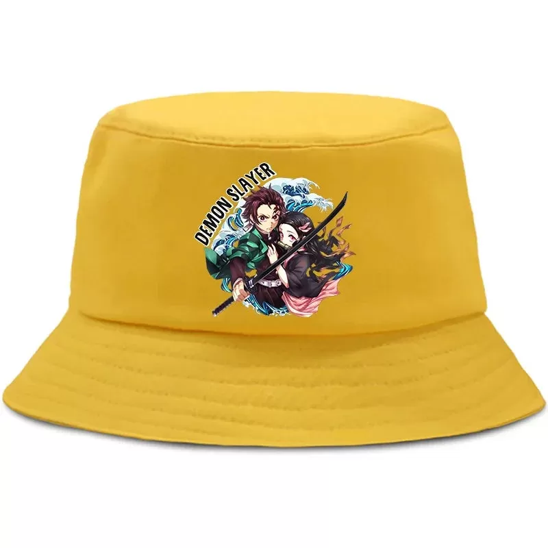 Anime Summer Hat Kamado Nezuko Panama bob bucket hat