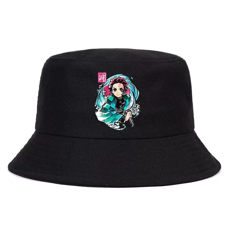 Anime Summer Hat Kamado Nezuko Panama bob bucket hat