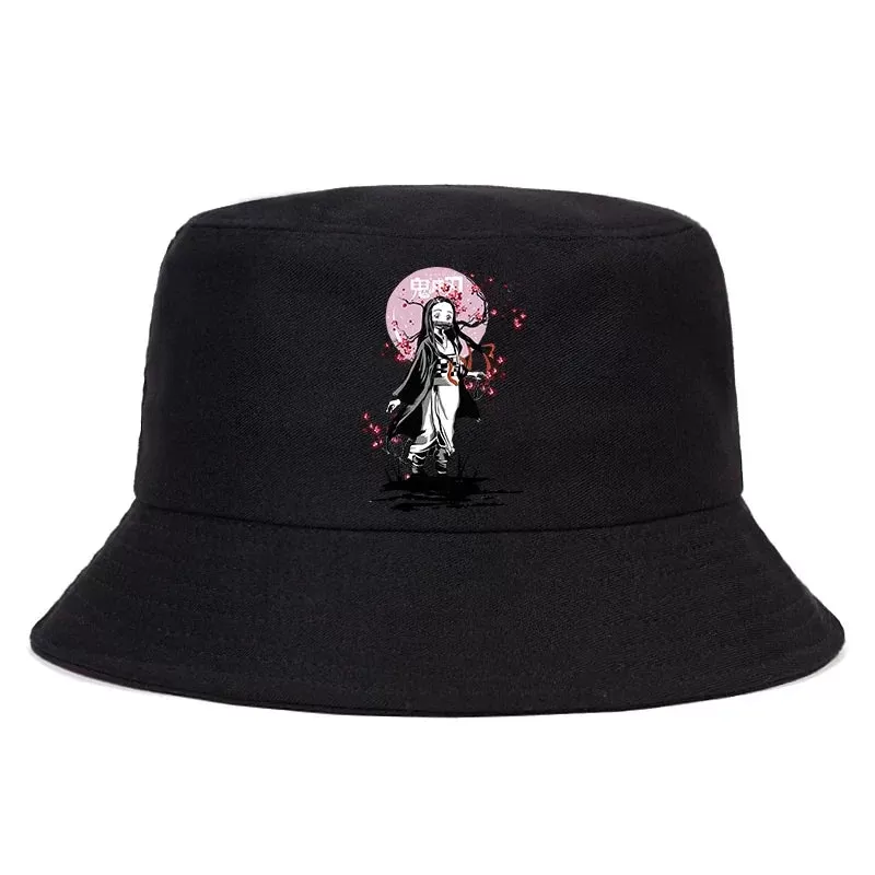 Anime Summer Hat Kamado Nezuko Panama bob bucket hat