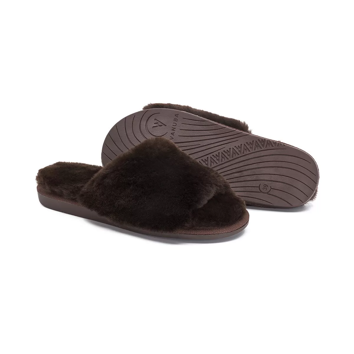 ANOA Chocolate sheep slippers