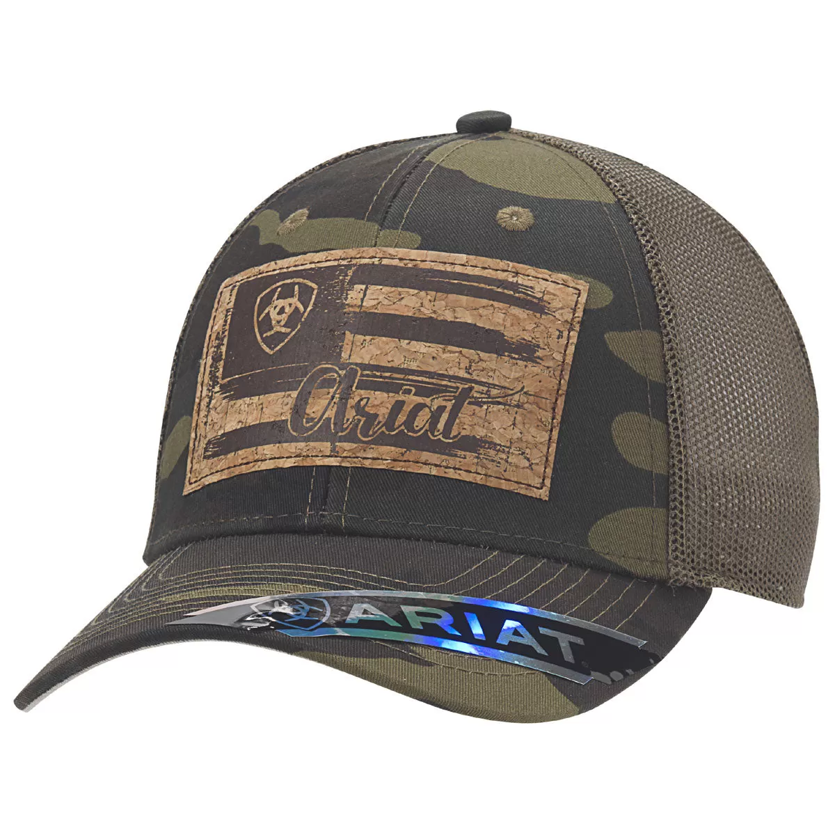 Ariat Ladies Snap Back Cap Flag Cork Logo Camo