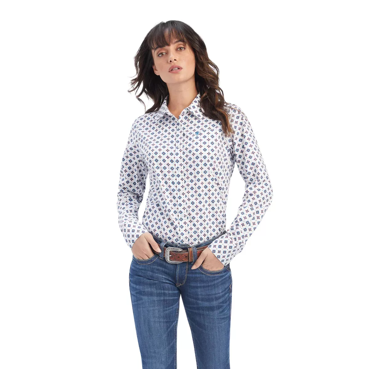 Ariat Womens Kirby Stretch Long Sleeve Shirt - Township Print