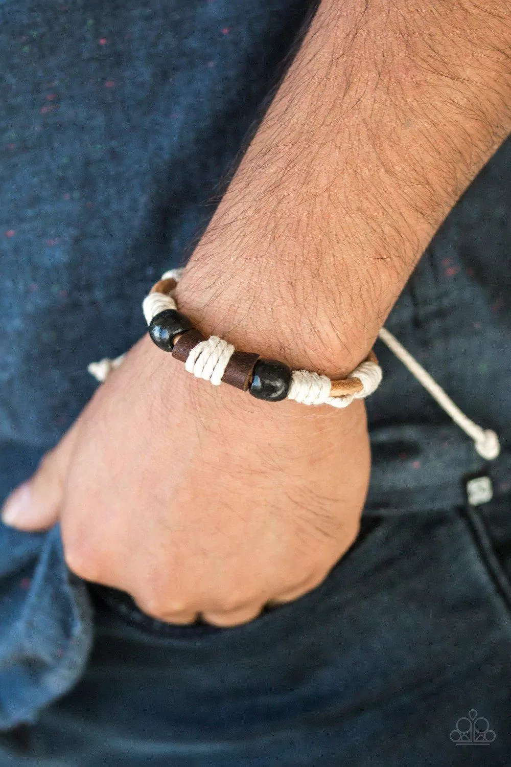 Back In The Backwoods Black & White Urban Bracelet - Paparazzi Accessories