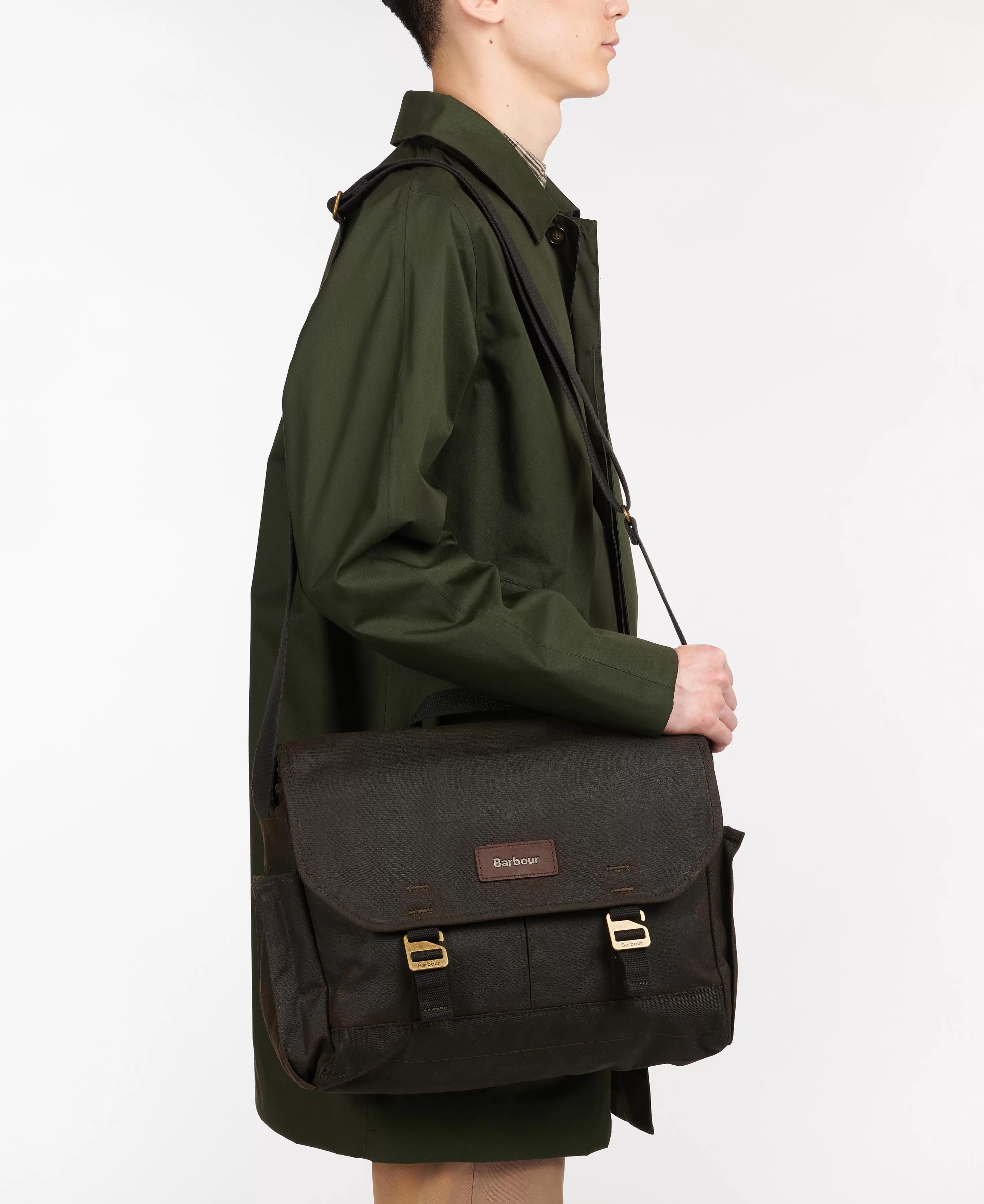 Barbour Essential Wax Messenger Bag - Olive