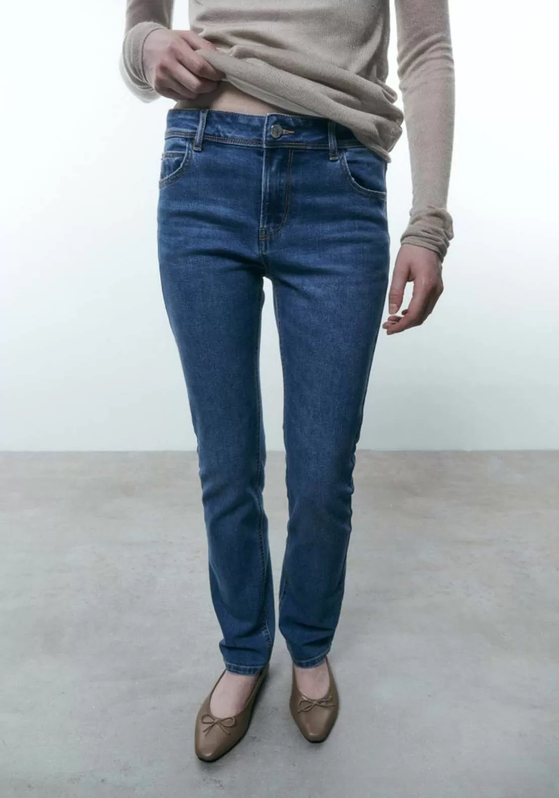 Basic straight-leg jeans - Blue