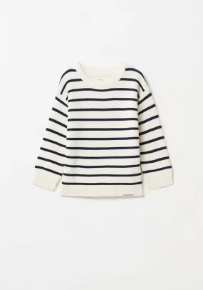 Basic Stripe Knit Jumper - Cream