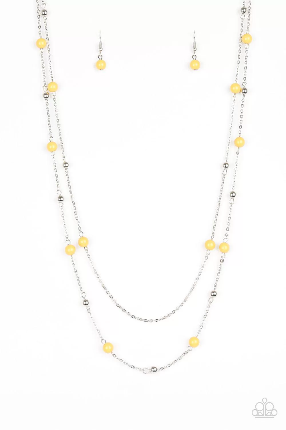 Beach Party Pageant Yellow Necklace - Paparazzi Accessories