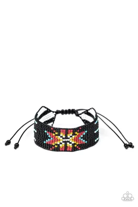 Beaded Badlands Multi - Black Seed Bead Sliding Knot Bracelet - Paparazzi Accessories