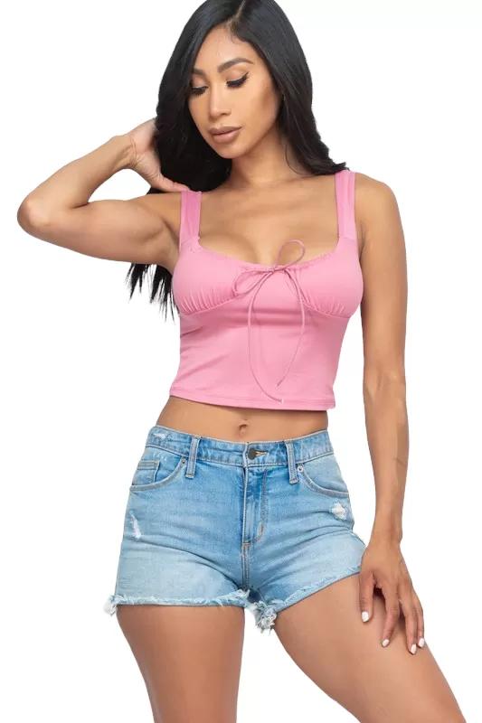 Bellesas Bow Tie Crop Top