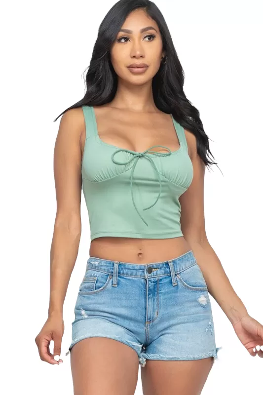 Bellesas Bow Tie Crop Top