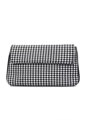 Black and White Woolen Clutch