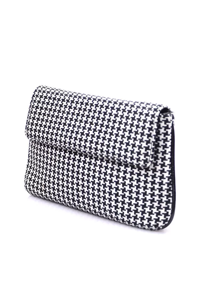 Black and White Woolen Clutch