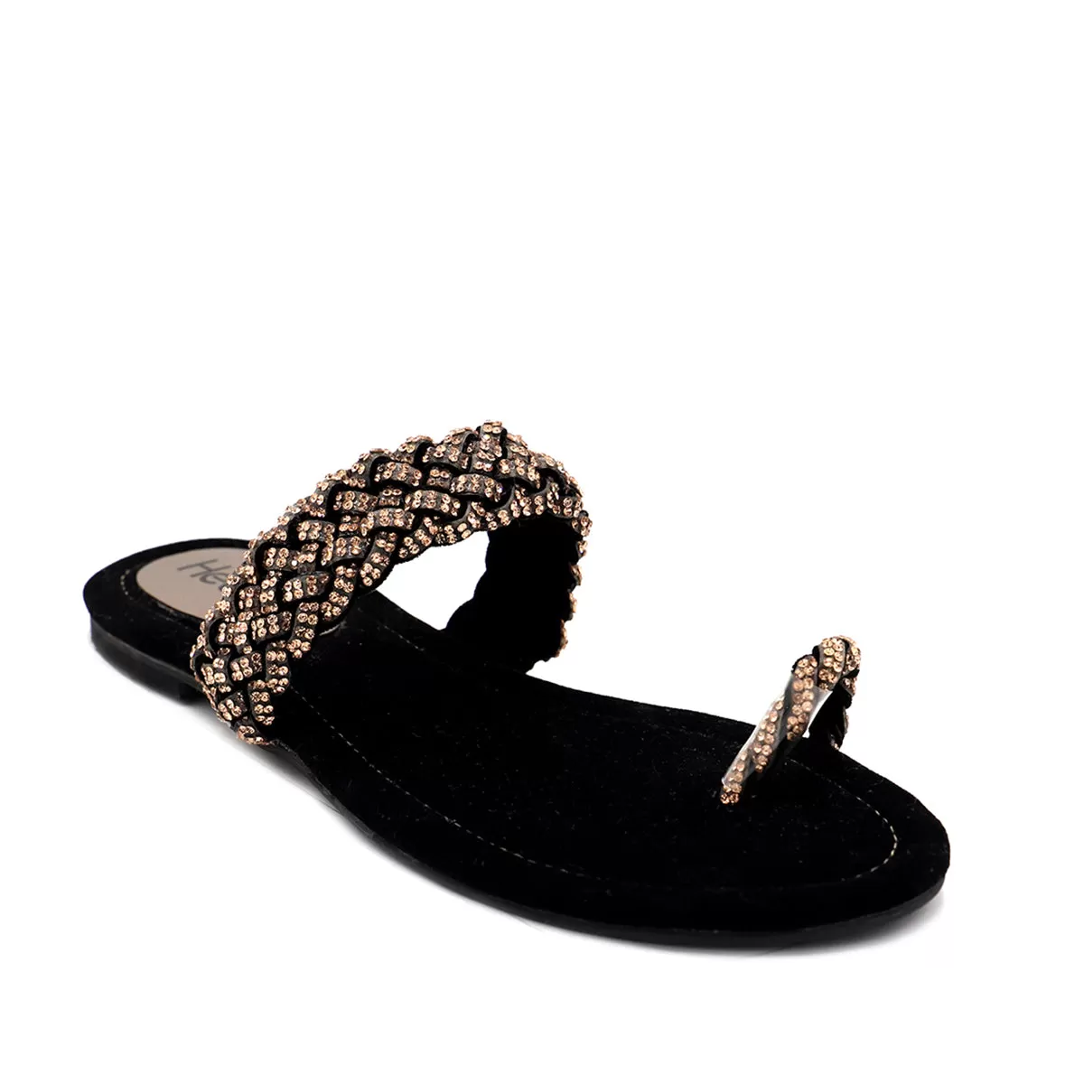 Black Fancy Chappal 010112