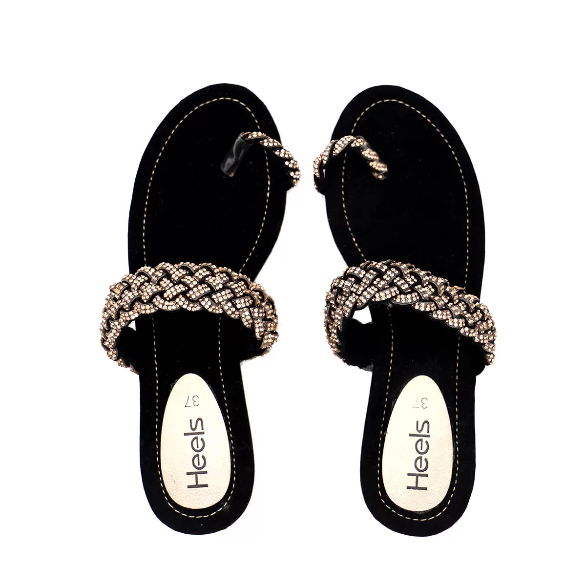 Black Fancy Chappal 010112