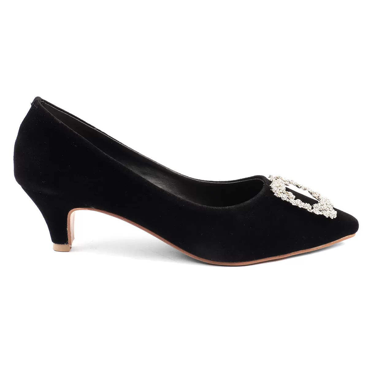 Black Fancy Court Shoes 087091