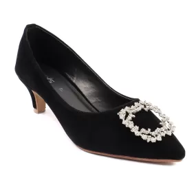 Black Fancy Court Shoes 087091