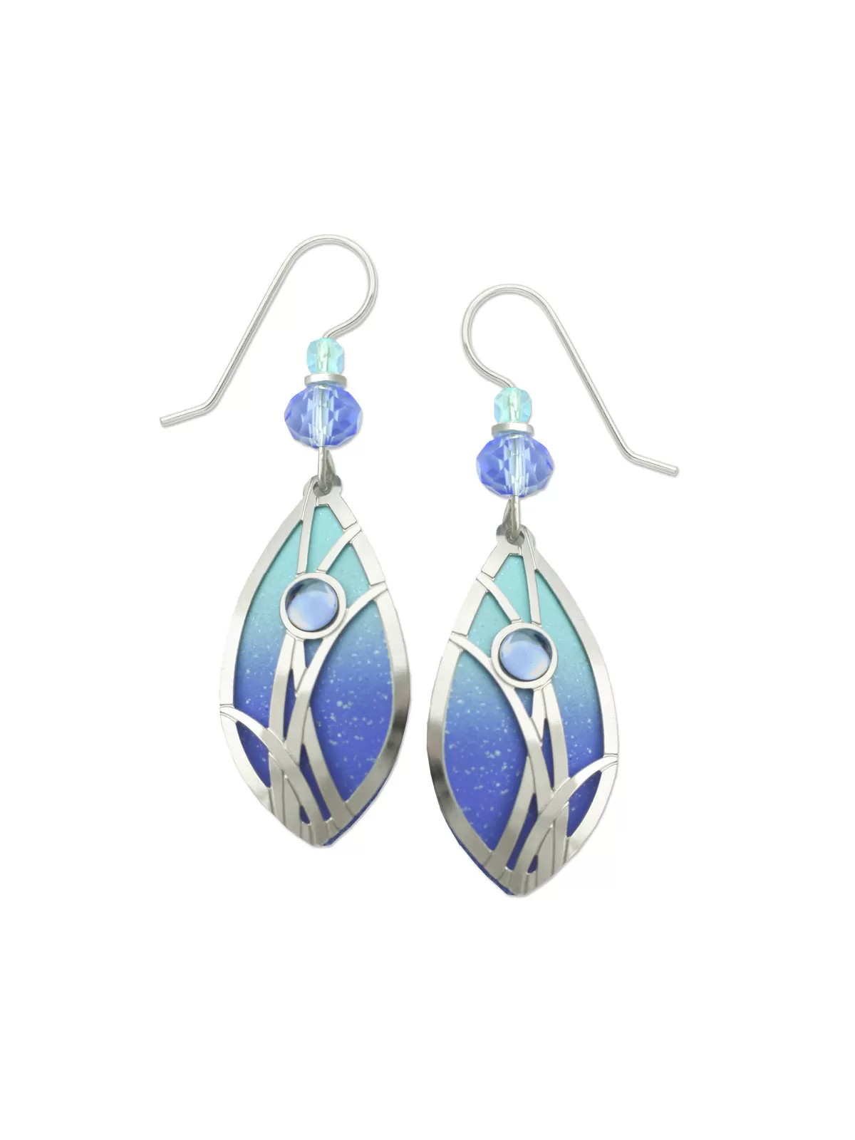 Blue & Silver Petal Earrings by Adajio