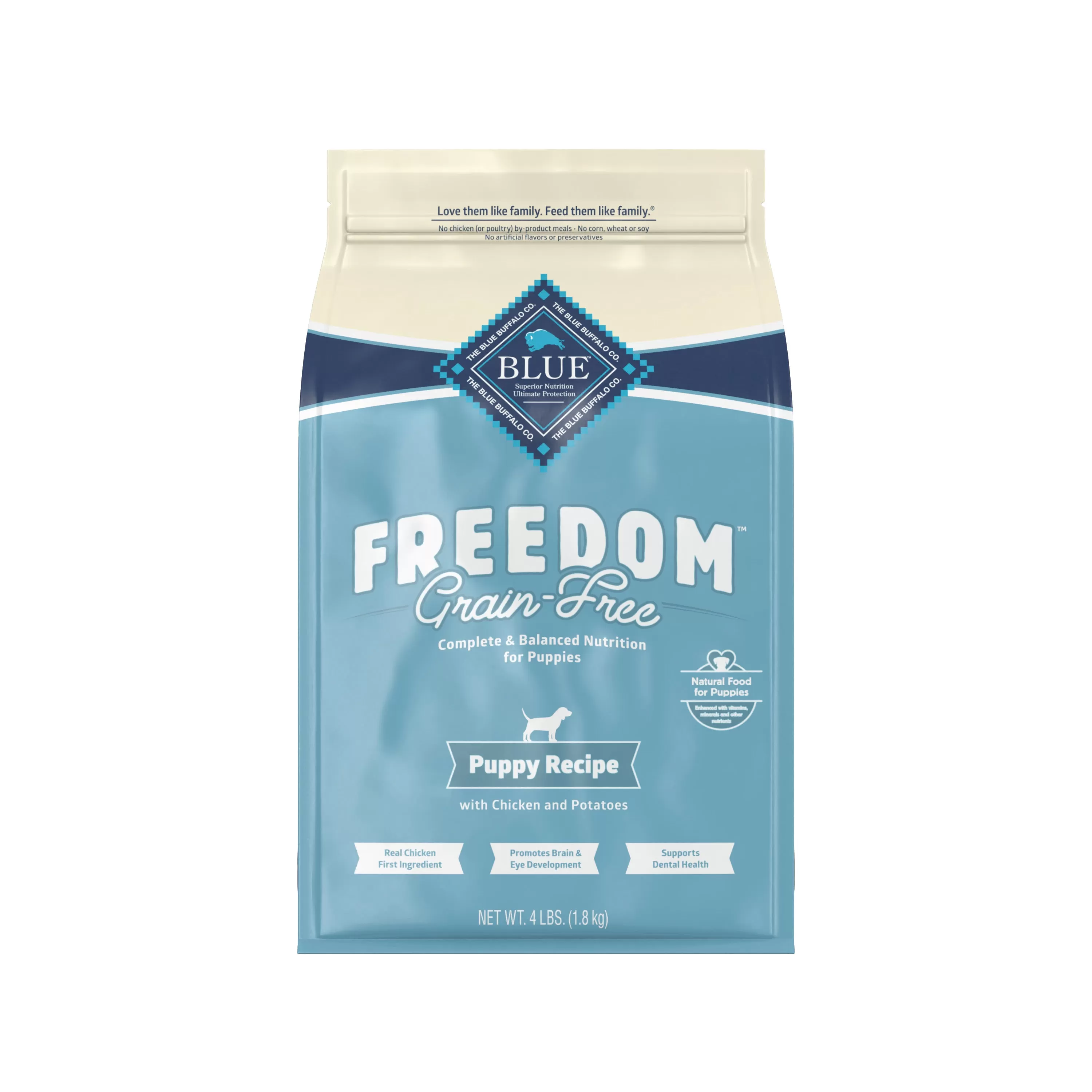 Blue Buffalo Freedom Grain Free Natural Puppy Dry Dog Food, Chicken 4 lb.