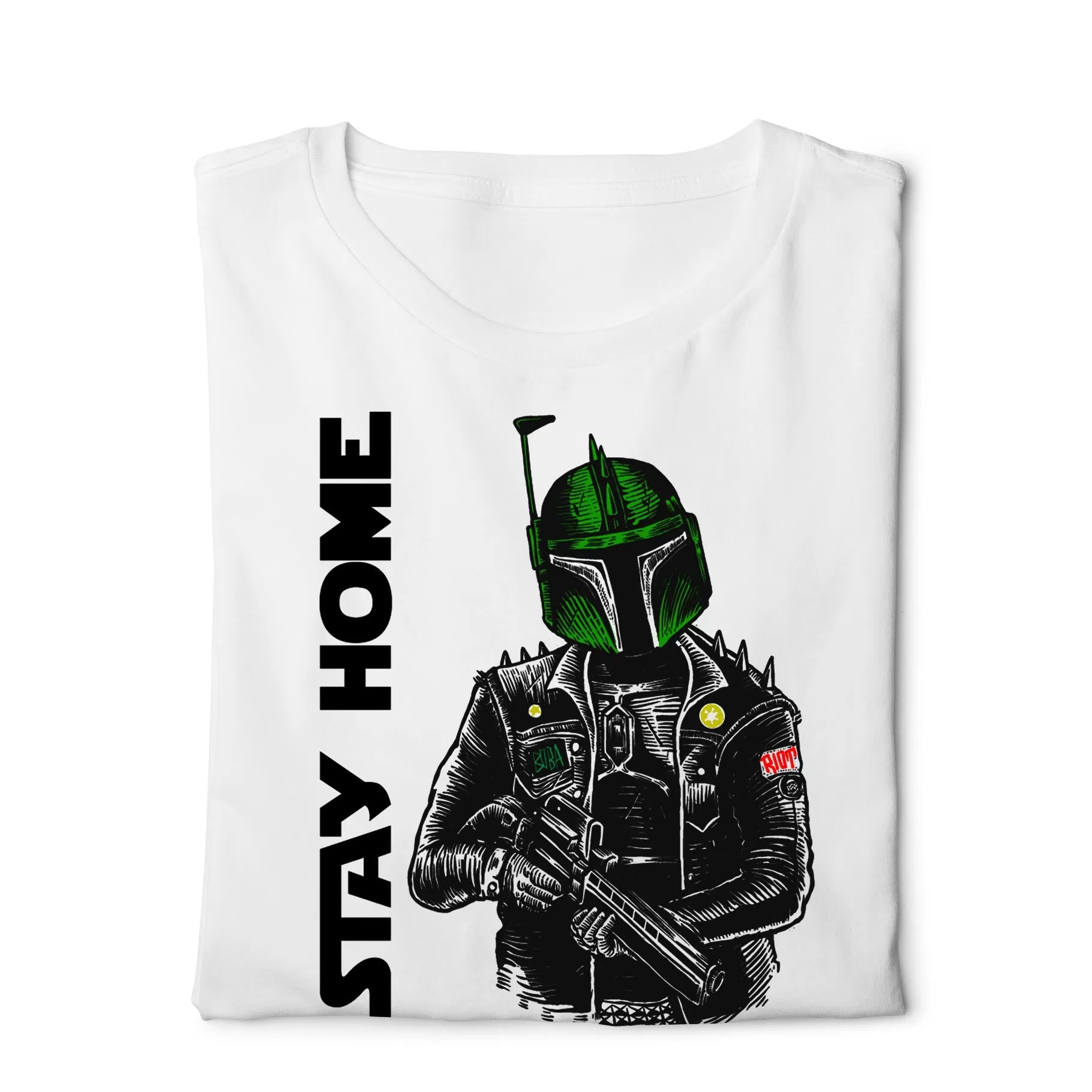 Boba STar wars fighting corona - Digital Graphics Basic T-shirt White