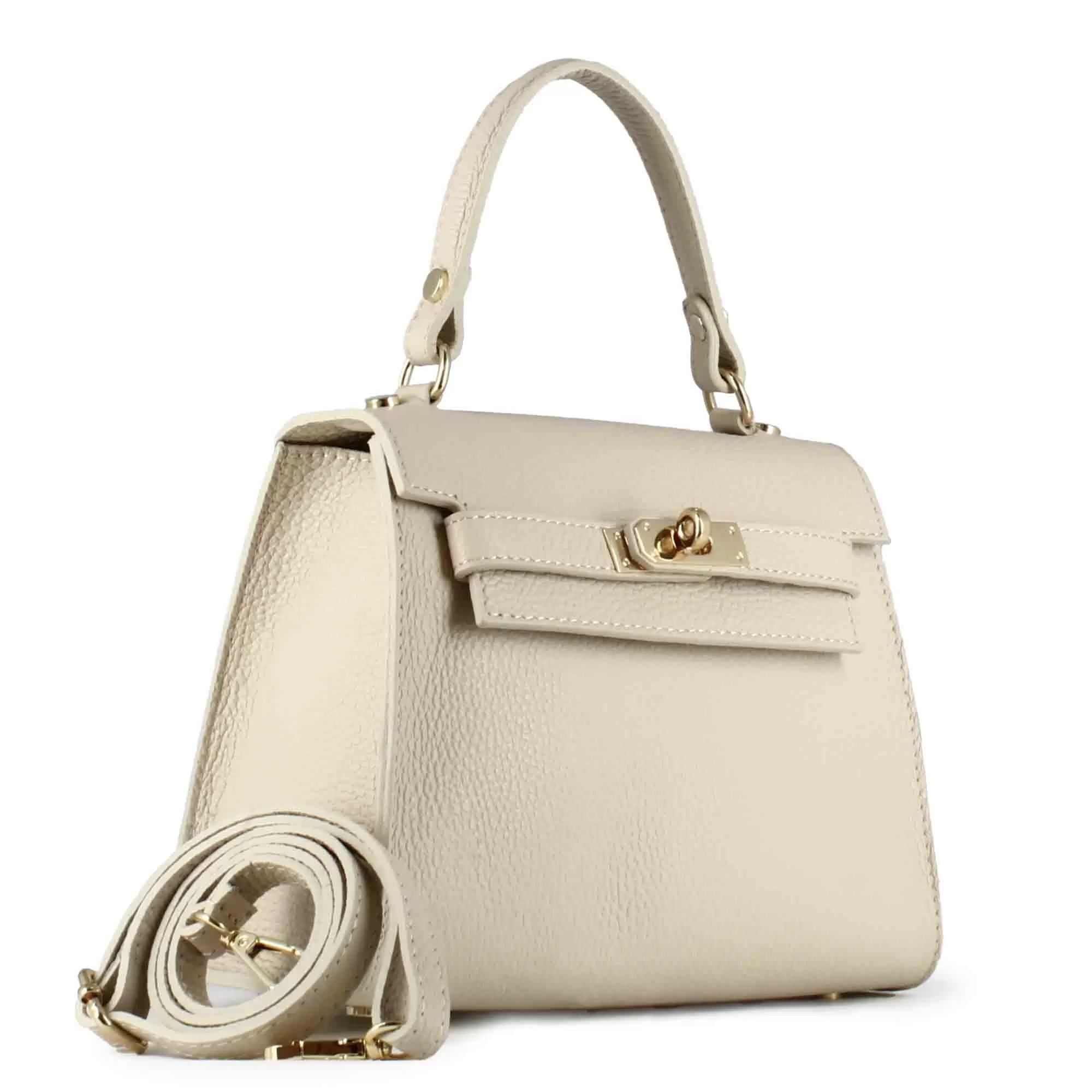 Borsa a mano Lady K da donna in pelle colore beige