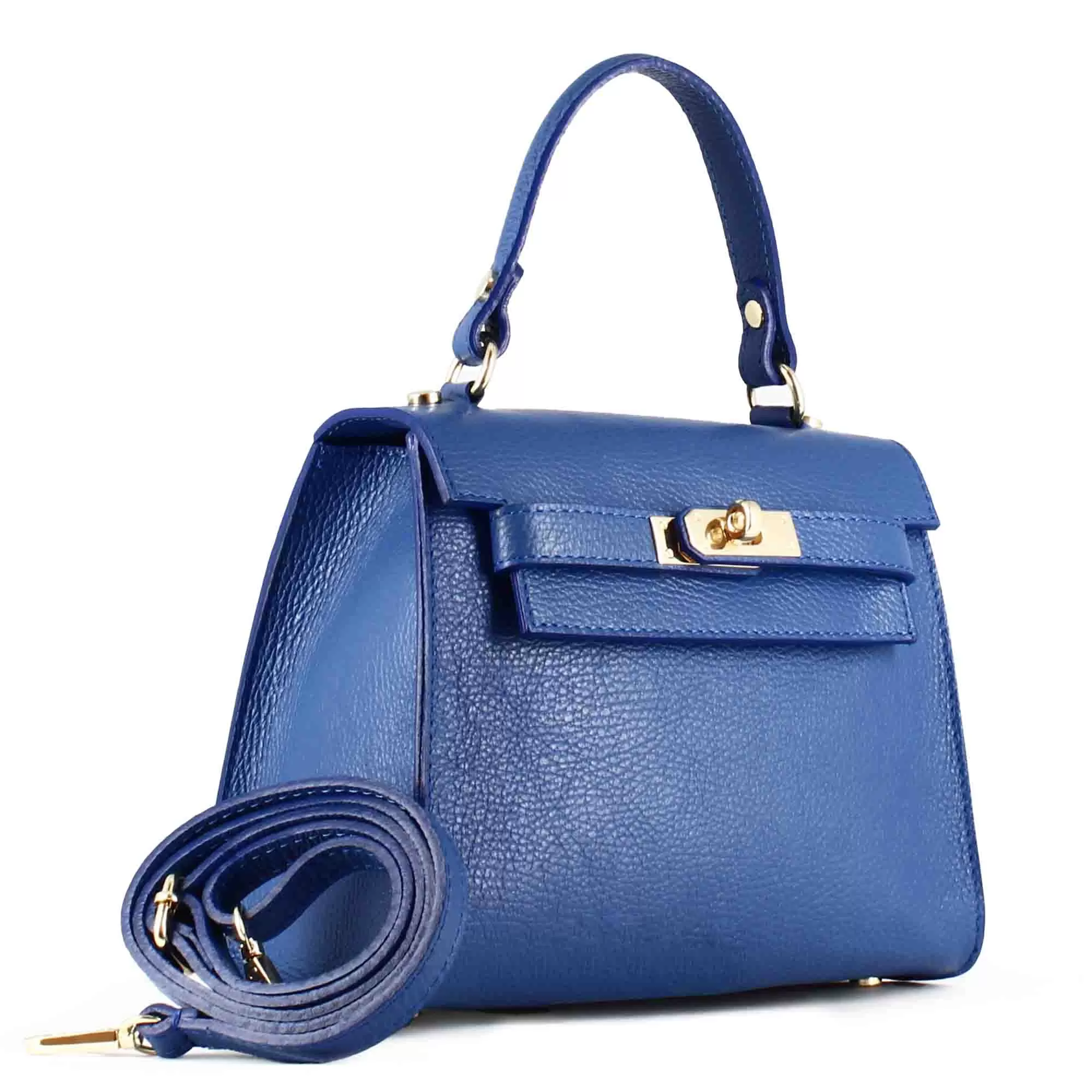 Borsa a mano Lady K da donna in pelle colore blu