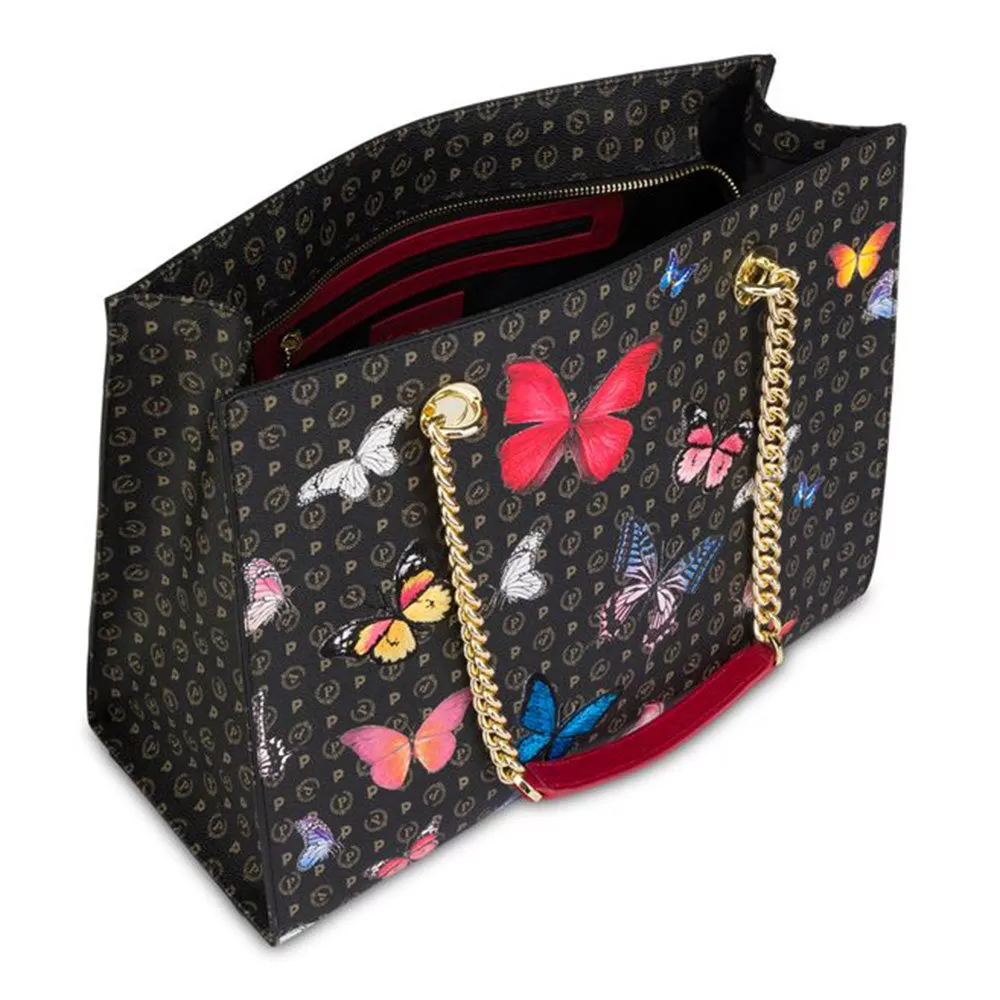 Borsa Donna a Mano e a Spalla POLLINI Linea Heritage Butterfly Nero e Rosso