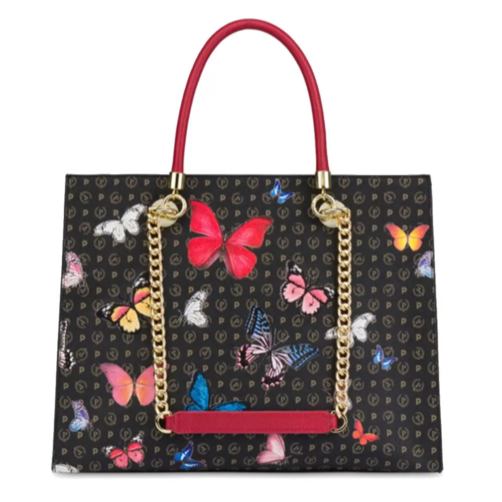 Borsa Donna a Mano e a Spalla POLLINI Linea Heritage Butterfly Nero e Rosso