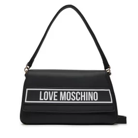 Borsa Donna a Spalla con Tracolla LOVE MOSCHINO Nero con Logo Bianco