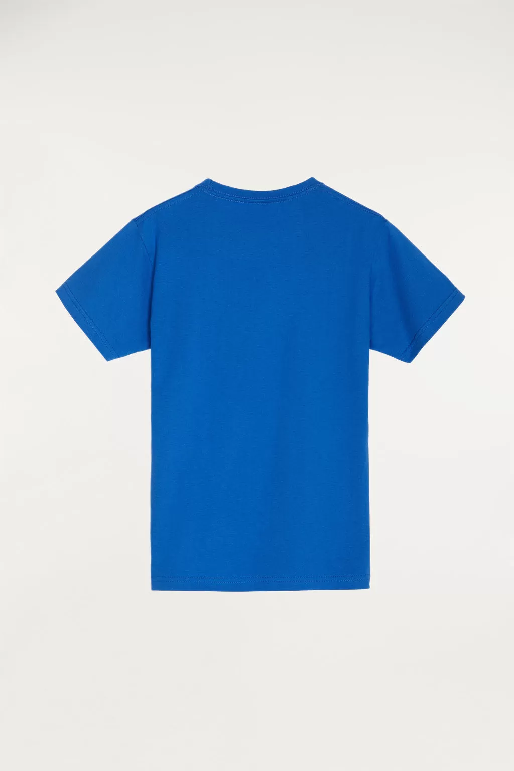 Camiseta azul royal con pequeño logo bordado